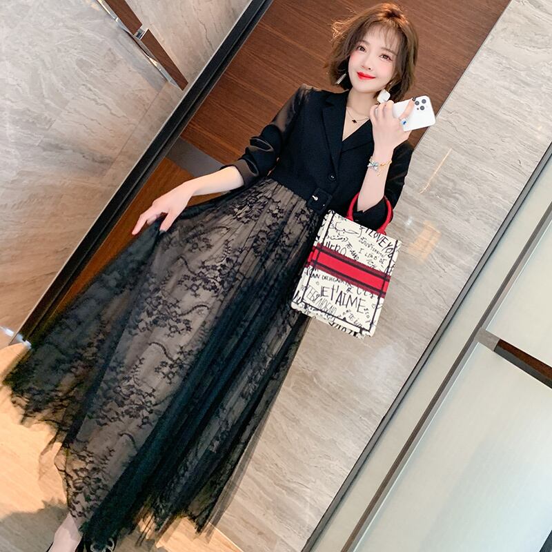 ベルト レースメッシュスカート ドレス スプリング 春物 ハーネス ステッチ MIUCO61092054560