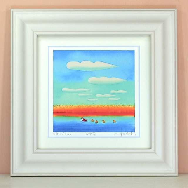 栗乃木ハルミ「おやこ」 bタイプ　　　　　　　　　　　　　　　　　　絵画・ 額入りアート