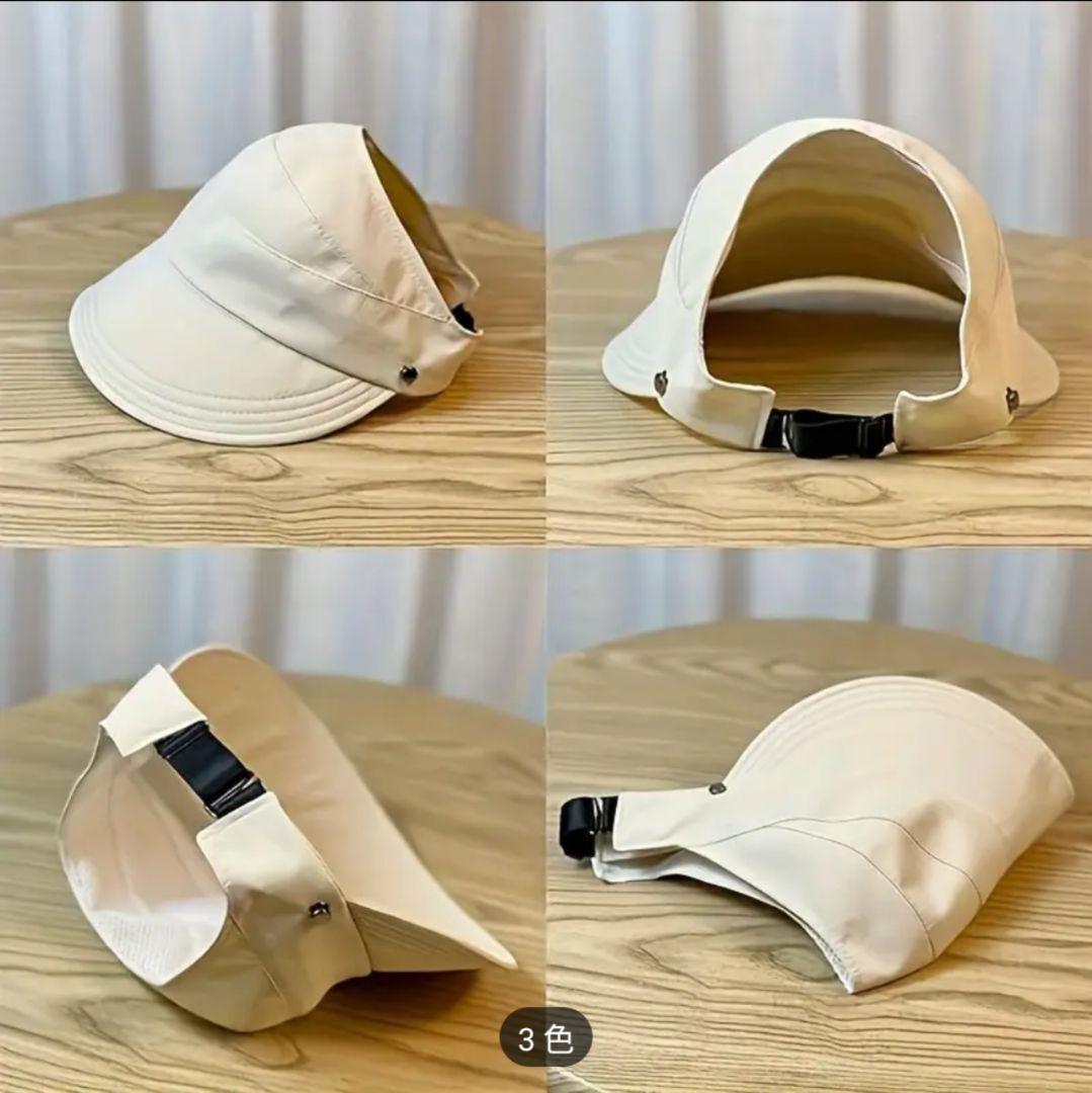 大特価♡折りたたみ サンバイザー ホワイト 帽子 日焼け UV 紫外線 カット