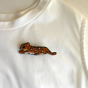 ヒョウ／Leopard　Orange　ブローチ