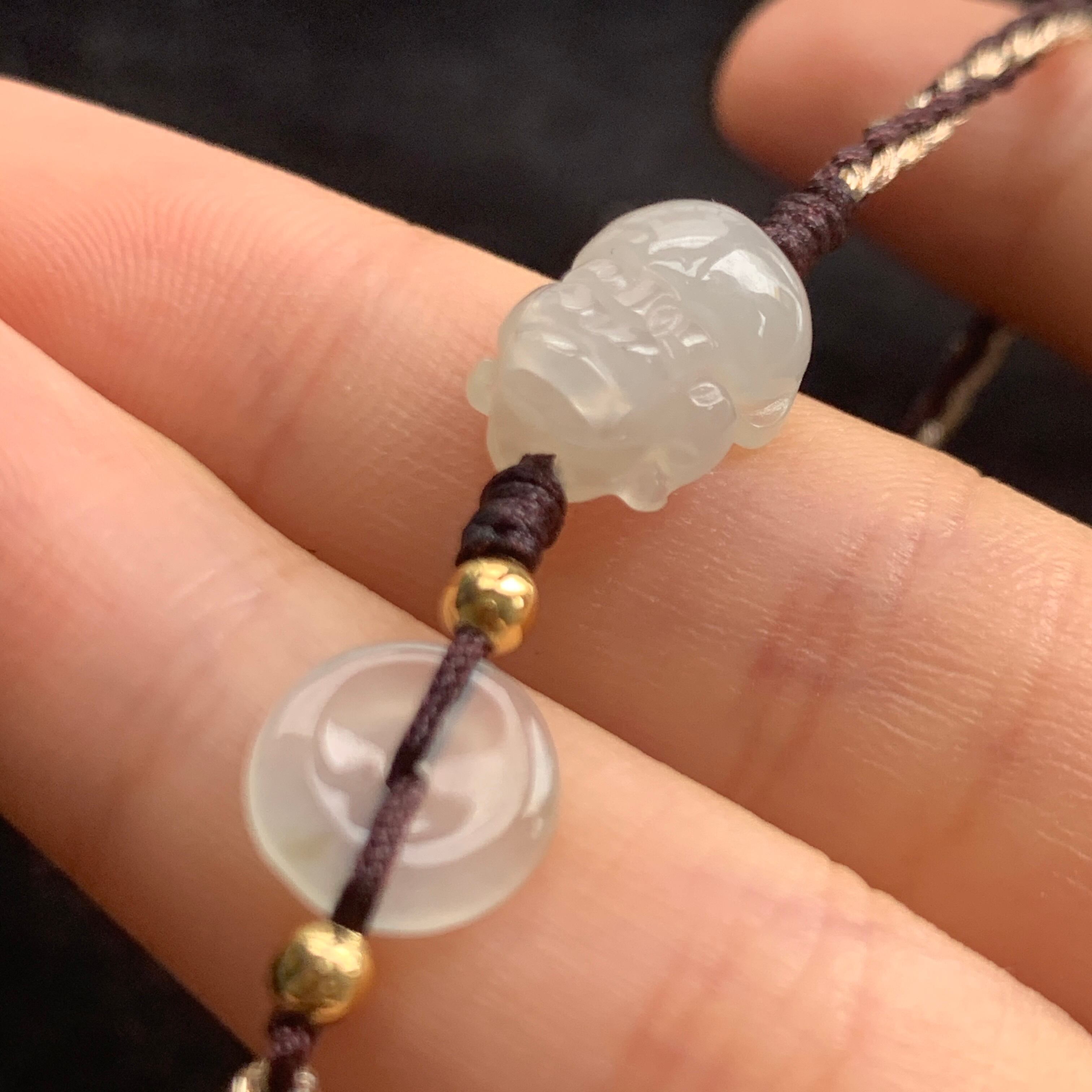 本翡翠ブレスレット 氷種ヒスイ ミャンマー産 貔貅 平安玉璧 お買い得 