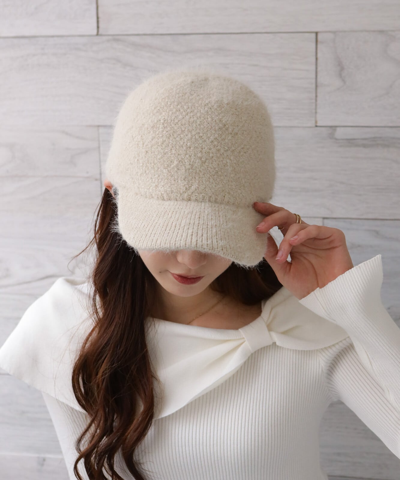 【SELECT】アジャスターゴムアンゴラキャップ