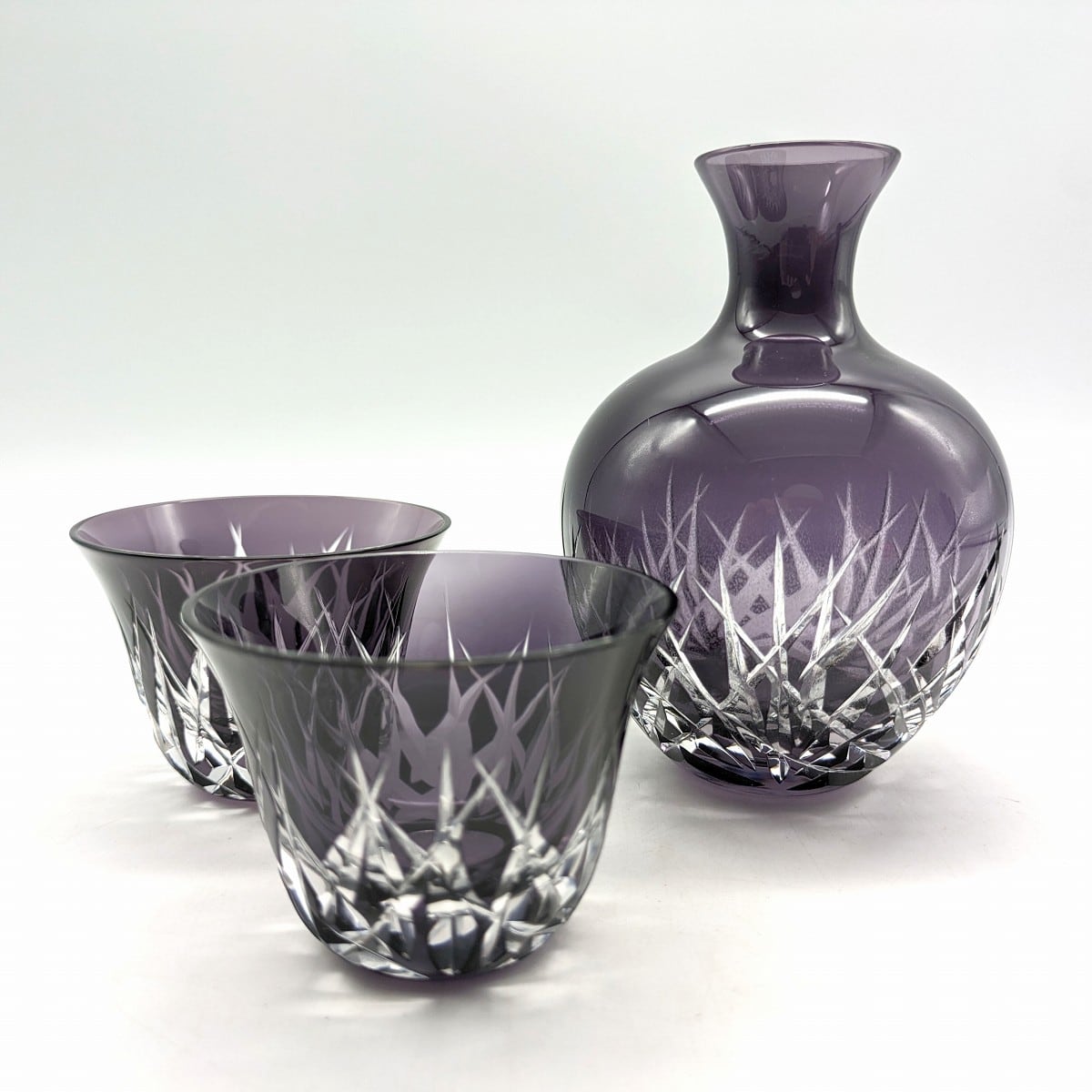 切子・紫・お銚子・お猪口・酒器セット・No.230922-06・梱包サイズ80