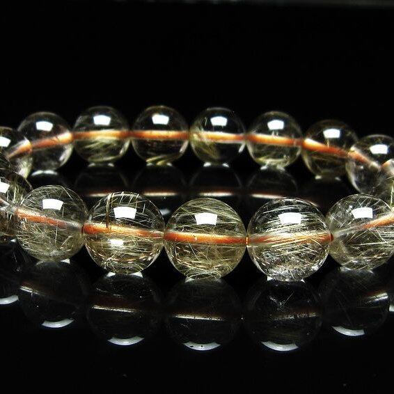 ルチルクォーツ ブレスレット 12mm タイチンルチル ブレスレット メール便可 [M便 1/10] 111-49187