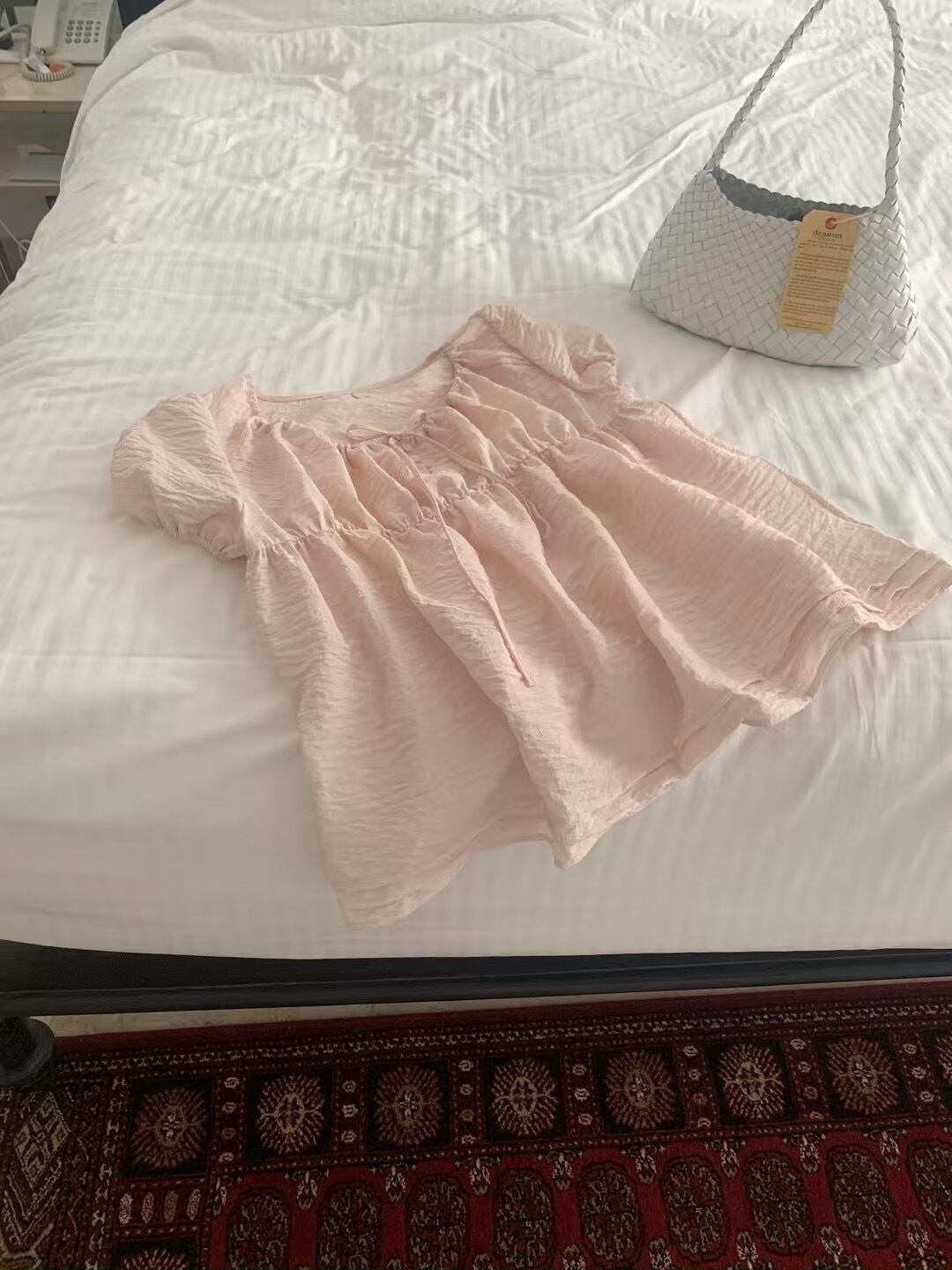 (即納)liter / Violet puff blouse / light pink