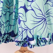 フラダンス 衣装 Miu Mint Aloha ミウミントアロハ パウスカート ブルー系 ハイビスカス柄 青 緑 グラデーション かわいい フリル 練習 レッスン シングル フラ ダンス ハワイアン アロハ ダンス衣装 イベント ステージ 華やか グリーン系