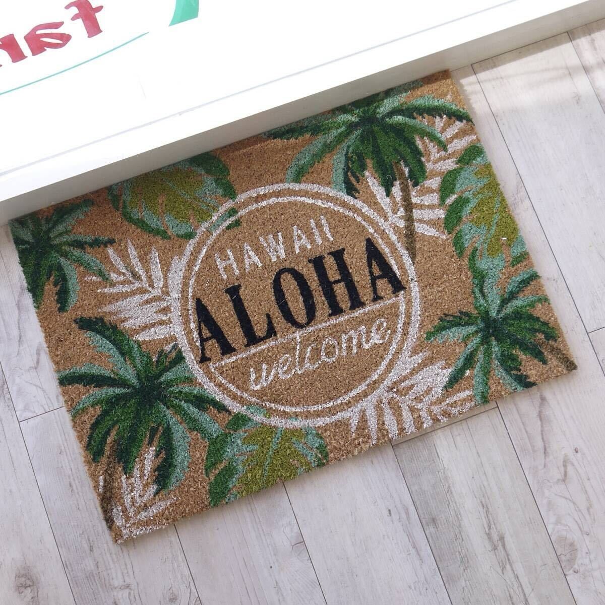★ハワイアン雑貨★ココヤシマット★ココMAT/玄関マット/屋外用マット/滑り止め付き<ALOHA PALM TREE/パームツリー>