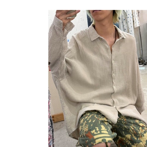 00s Euro GauzeCottonWideShirt