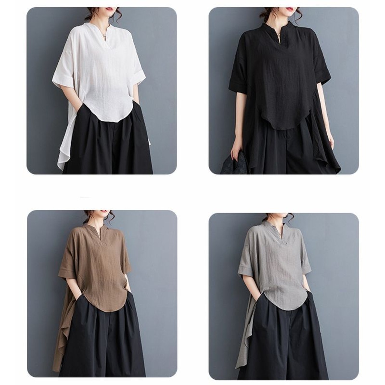 アシンメ チュニック ブラウス  30206