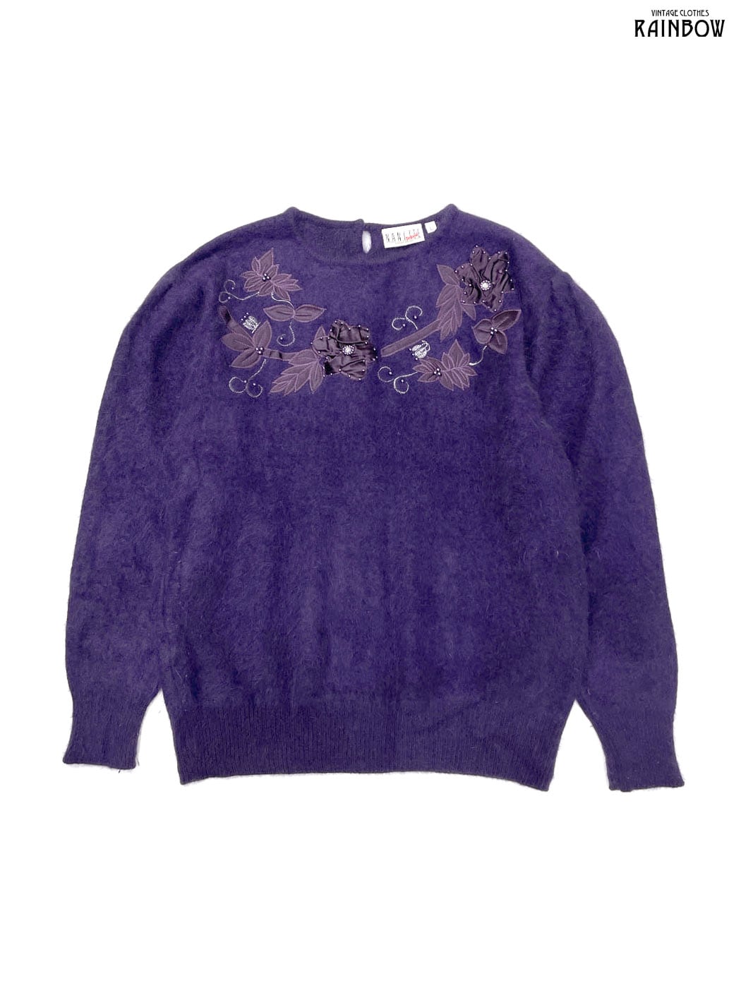 美品】スコットランド製 Ballantyne 花柄 カシミヤ ニット バラ刺繍