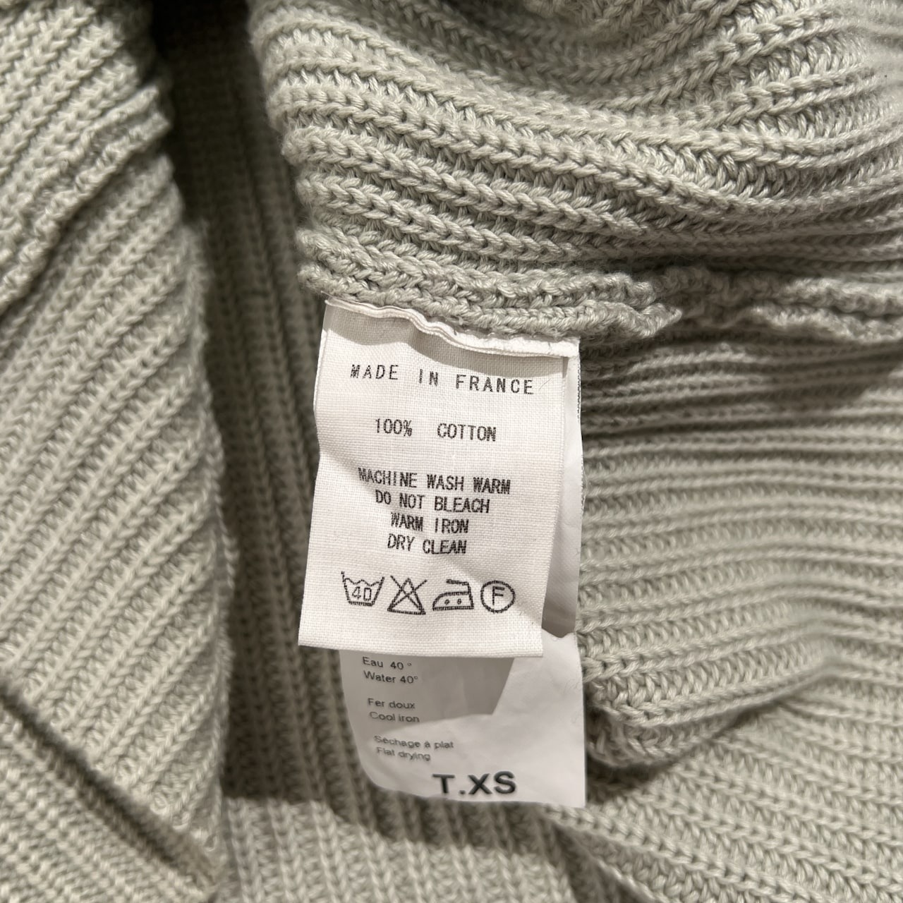 Fileuse d'Arvor フィールズダルボー コットン リブ ボートネック ニット セーター サイズ XS /グレー系 フランス製