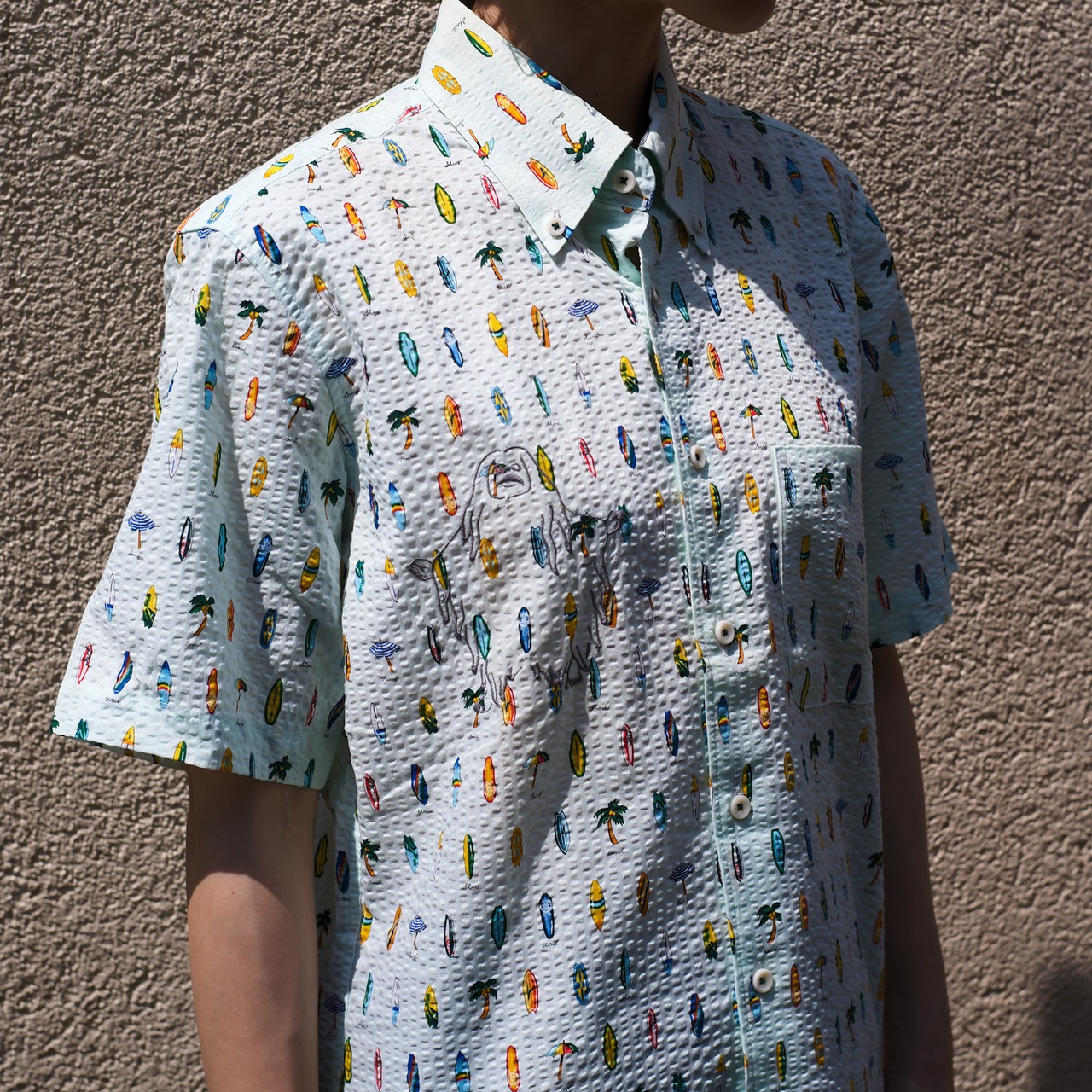 【一点物】ULTRA Embroidery Nubby Shirts "Woo"