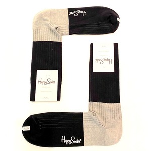 Block Rib Sock　Black × Gray