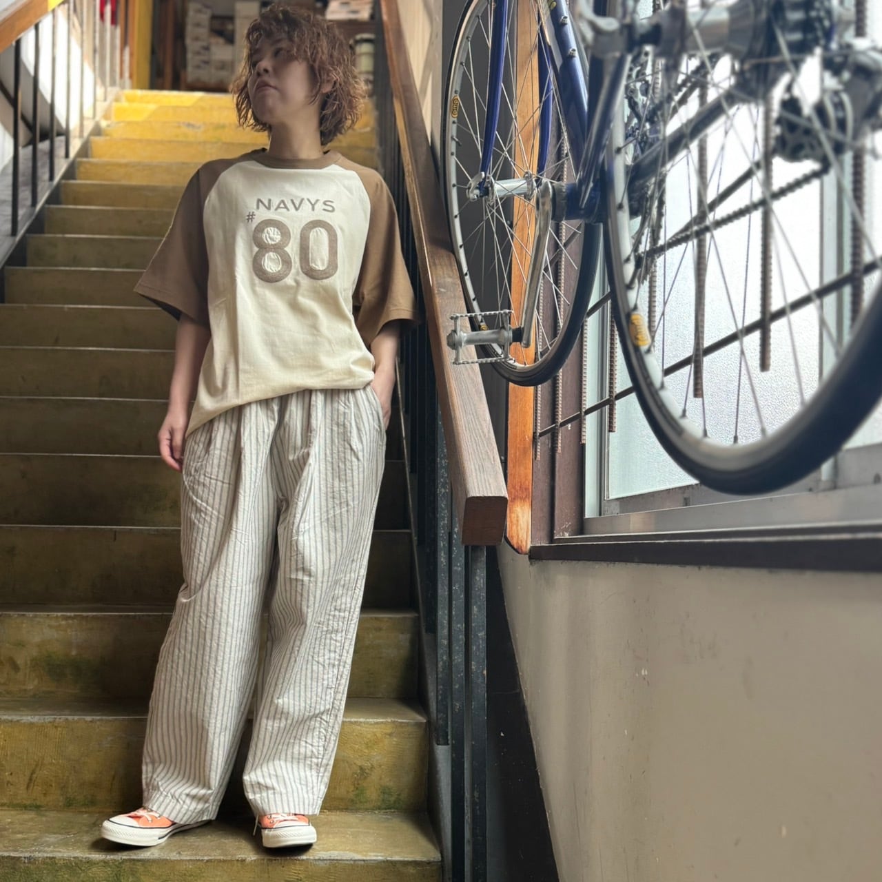 prit - コットンリネンウェザー近江晒加工 タックバギーパンツ