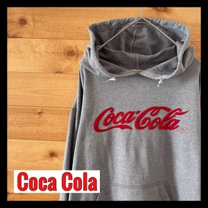 【CocaCola】コカコーラ 薄手 スウェット プルオーバー パーカー  春物 刺繍ロゴ アメリカ古着