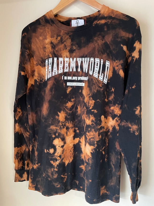 long sleeve T-shirt.（black wash white logo）