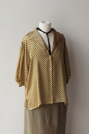 70s-80s open collar silk shirt - made in France