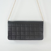 CHANEL シャネル チョコバー ラムスキン チェーン ショルダーバッグ パール ゴールド金具 7番台