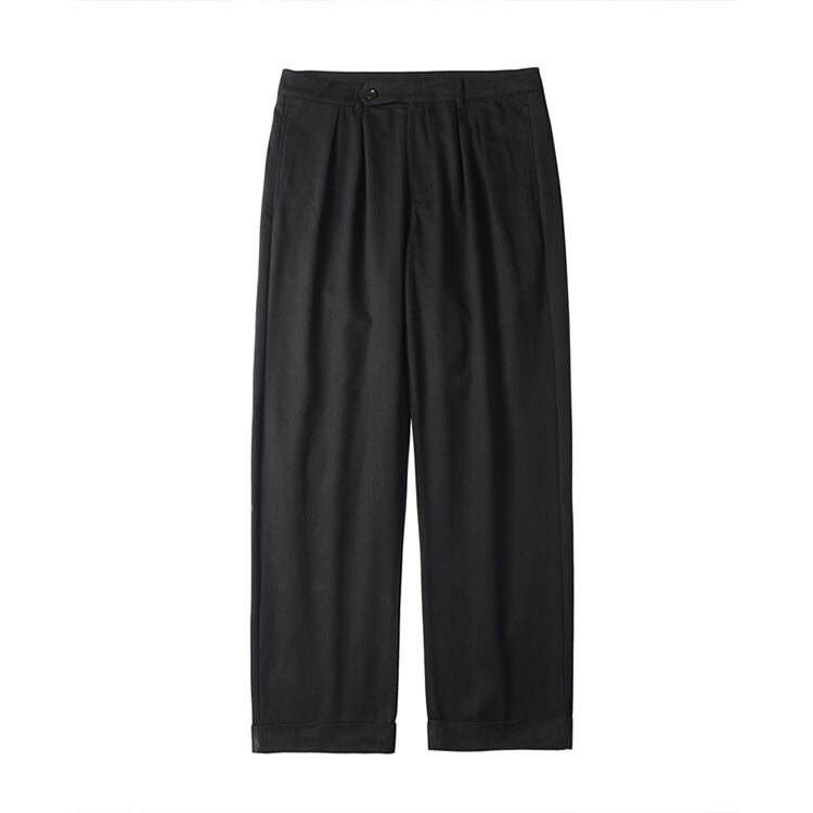 ★WIDE STRAIGHT DOUBLE PLEATED PANTS　　01144