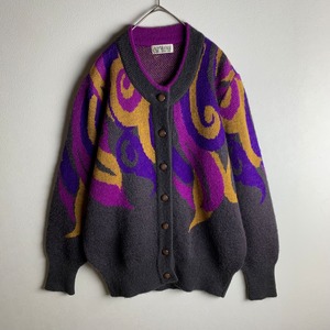 ～"knit cardigan" purple & mustard～