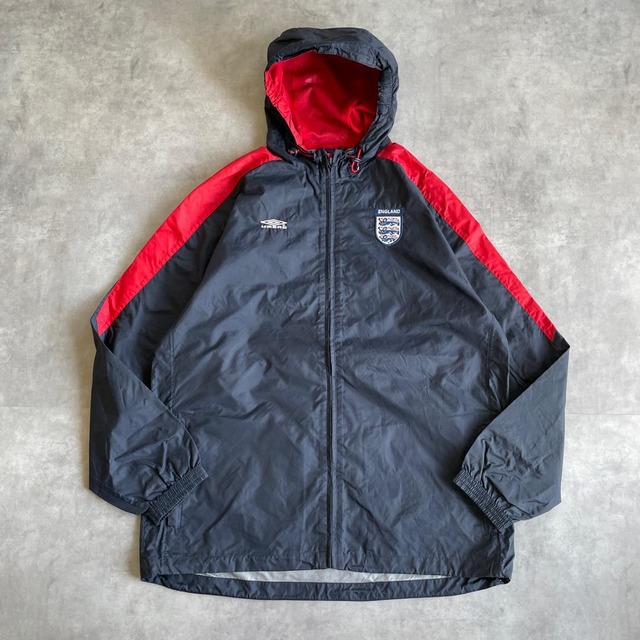 アンブロ イングランド代表 ナイロンジャケット サッカー 00s XL 紺 赤