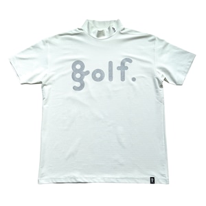 SILVER PRINTMESH MOCK NECK SHIRTS -WHITE-