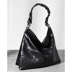 leather×chain large BAG/2color_B89