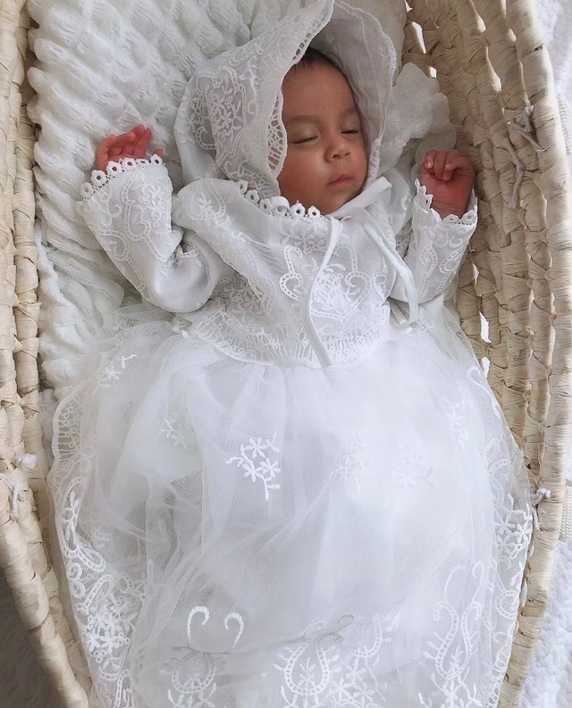 即納＆予約レースベビードレス長袖