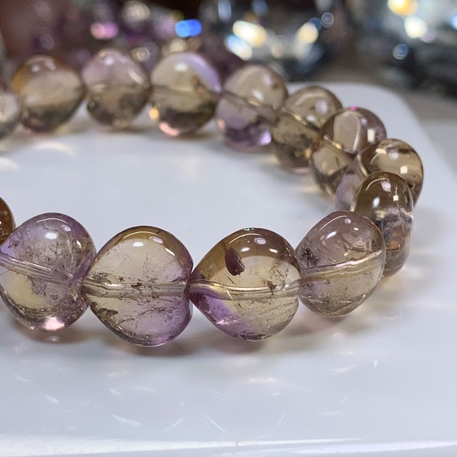 シトリン多め☆アメトリンハート ブレスレット