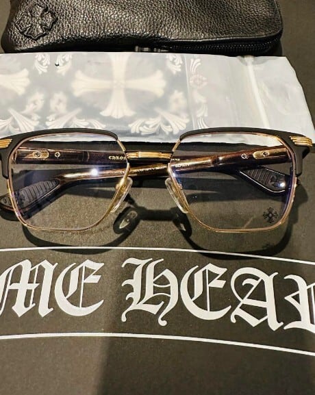 CHROME HEARTS クロムハーツ クロス メガネ MATTE BLACK GOLD