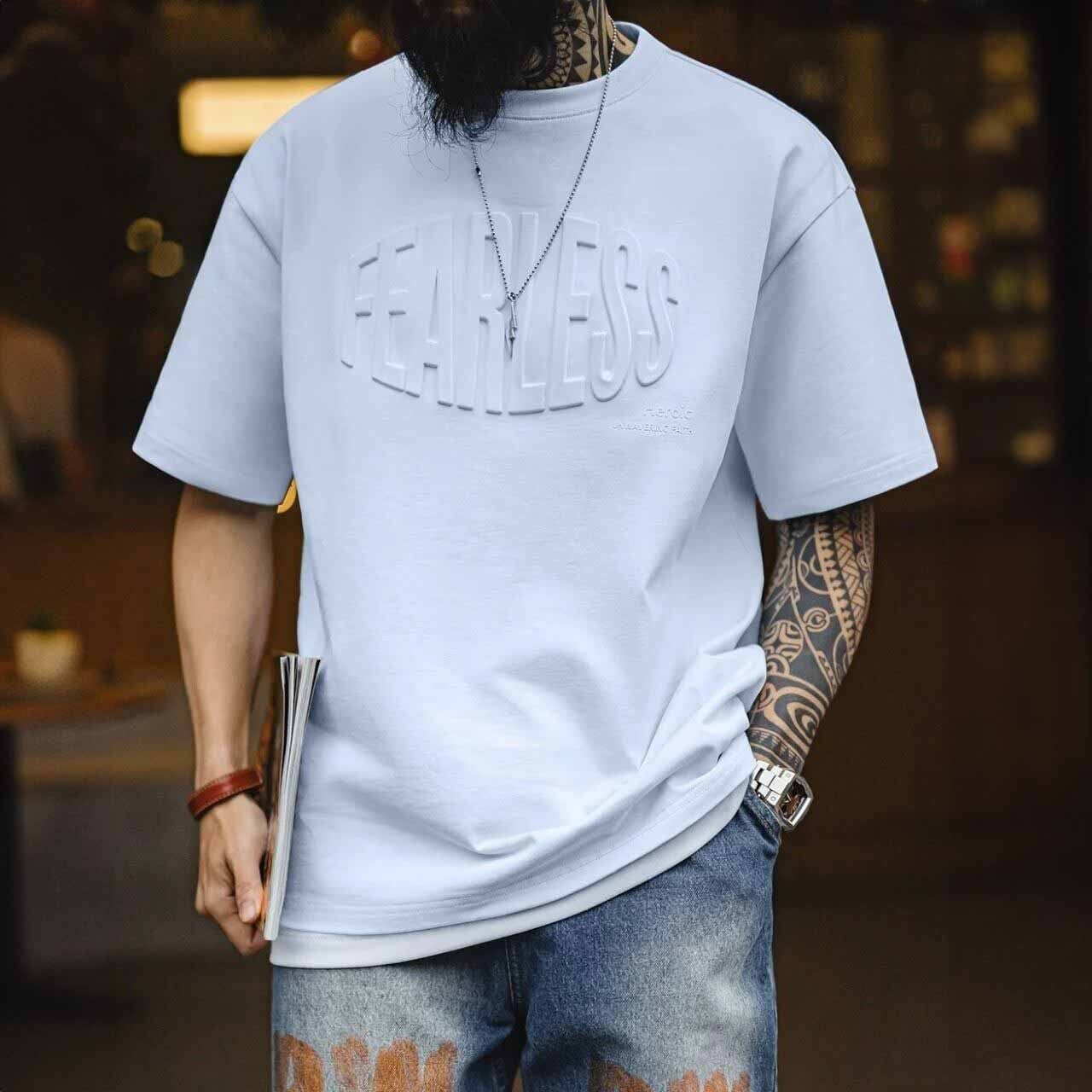 エンボスアーチロゴルーズシルエットTシャツ 1col A00197
