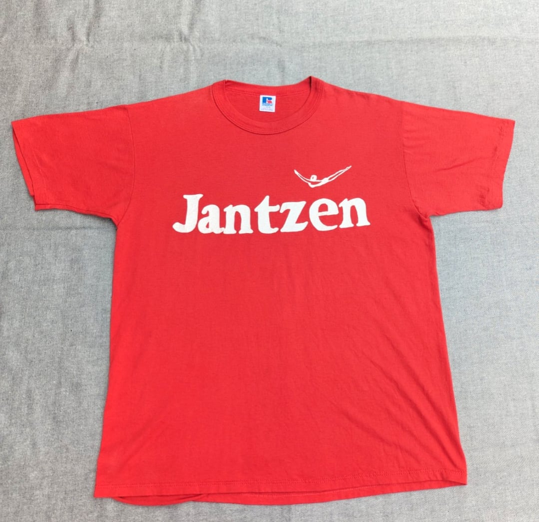 90s russel " jantzen " print tee 背面ナンバリング! 小岩店
