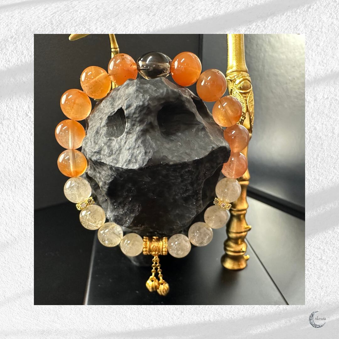 W-023 | Akitsuki | 金運と安定を導く守護石ブレスレット （ルチル