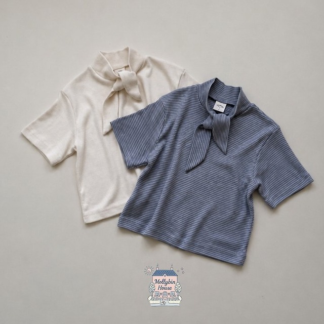 【取寄】mollybin｜scarf tee｜スカーフTシャツ｜XS-JS｜kids&jr｜26 autumn