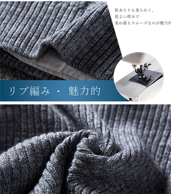 カシミヤ100% 杢ブルーVネックカーディガン MIXニット 青 ケーブル