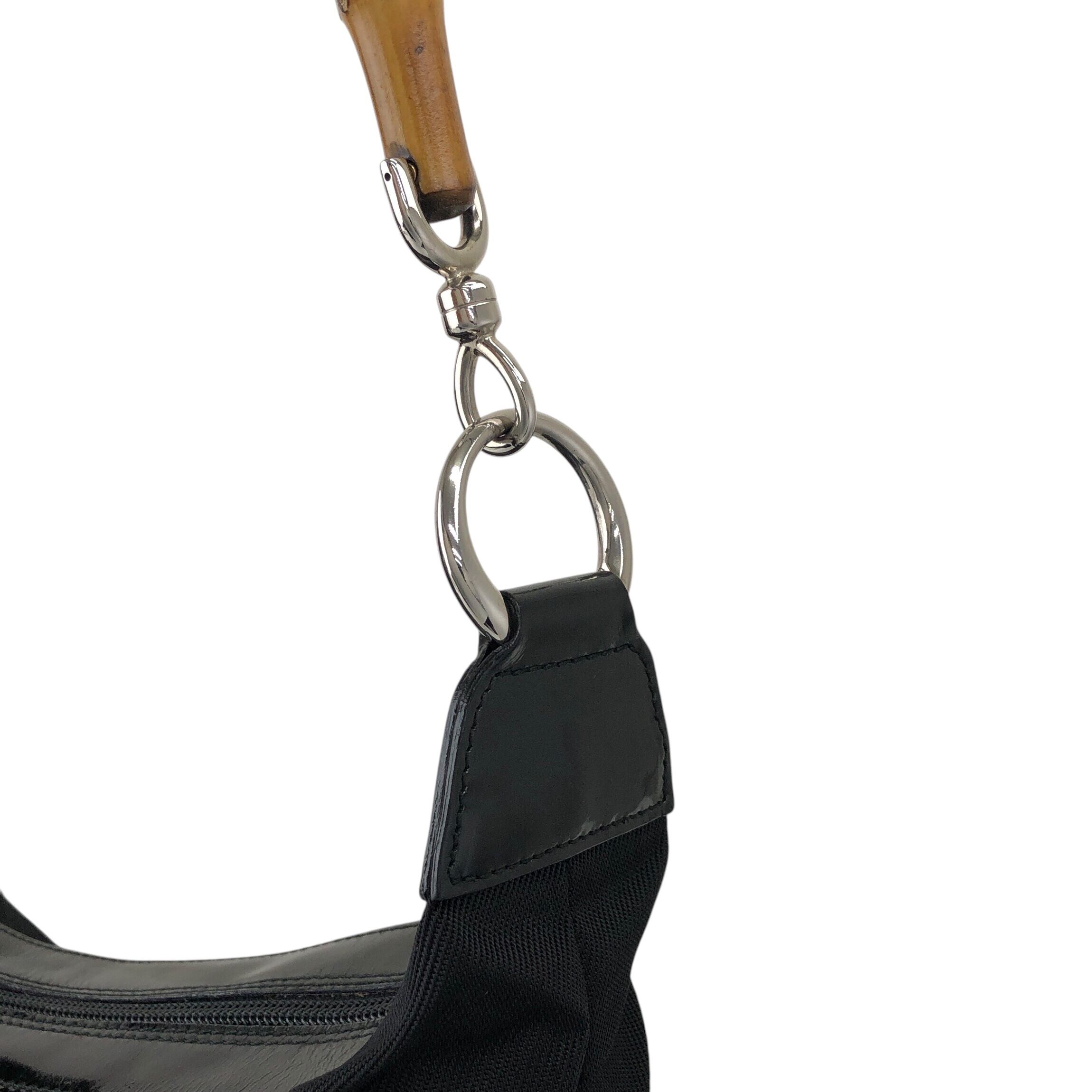 ❤︎美品❤︎ 希少　オールドグッチ　ショルダーバッグ　バンブー　キャンバス GUCCI グッチ ショルダーバッグ ブラック バンブー キャンバス vintage