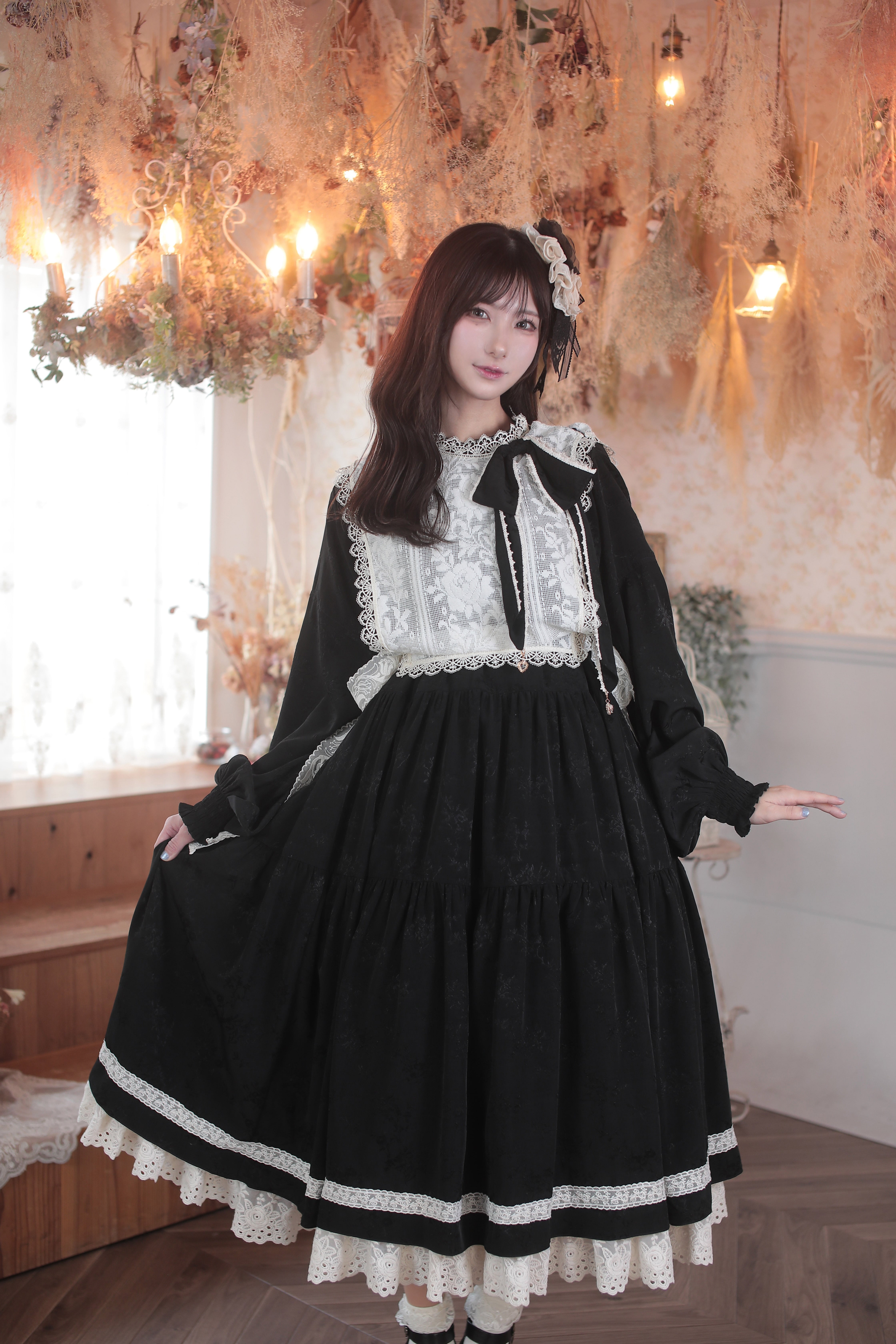 小夜啼鳥と薔薇 リボンローズクリップ | HoshibakoWorks