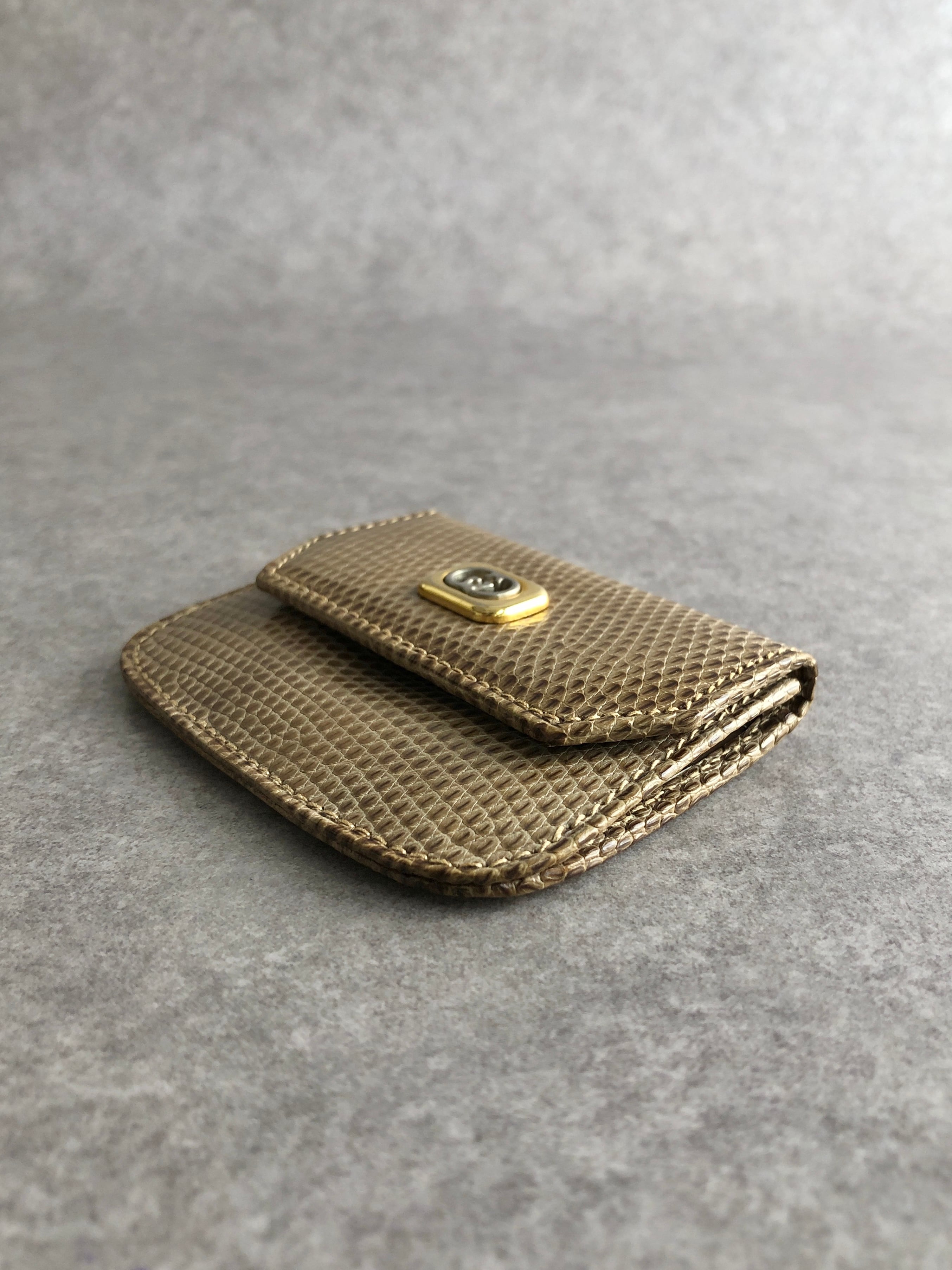 GUCCI グッチ 財布 ブラウン GG リザード型押し コインケース vintage