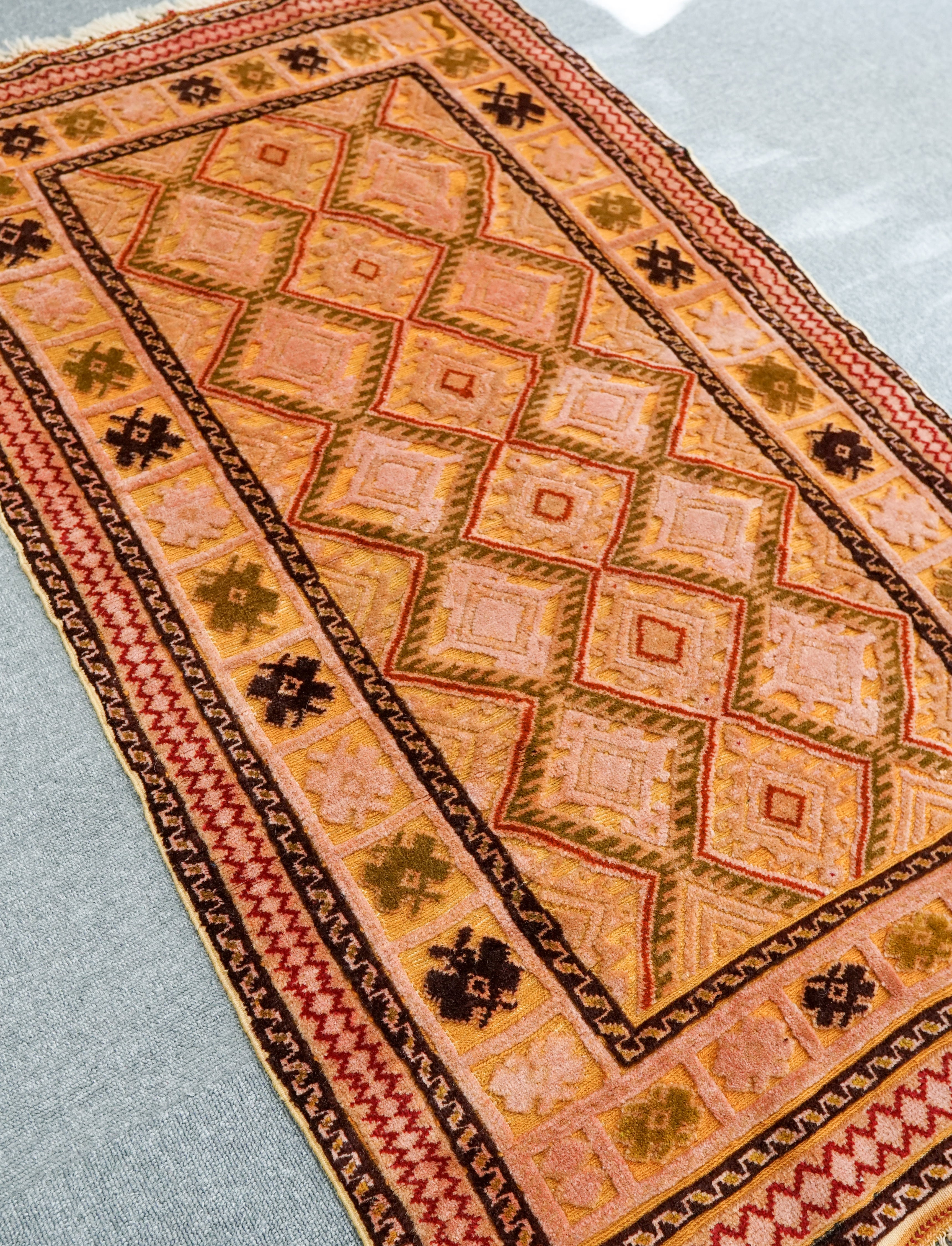 アフガニスタンマシュワニ手織りキリム size:103×80cm-