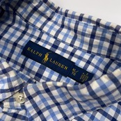 RALPH LAUREN ラルフローレン チェック柄 BD ボタンダウン 長袖 オックスフォード シャツ サイズ XL /ホワイト×ネイビーブルー