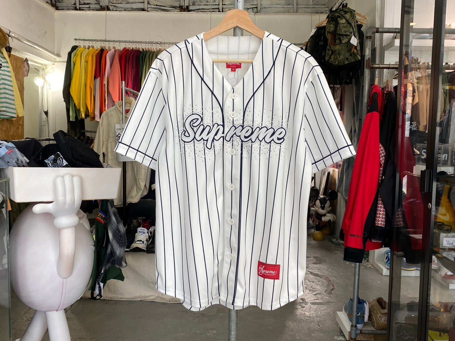 Supreme Rhinestone Baseball Jersey M