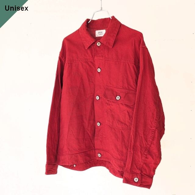 weac. リネンGジャケット LOST GENERATION DENIM (RED)