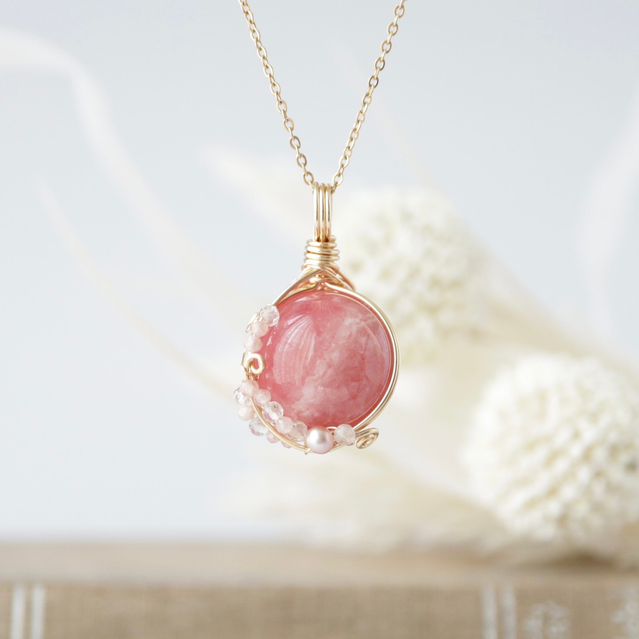 1点もの インカローズ スフィア ワイヤーラッピング