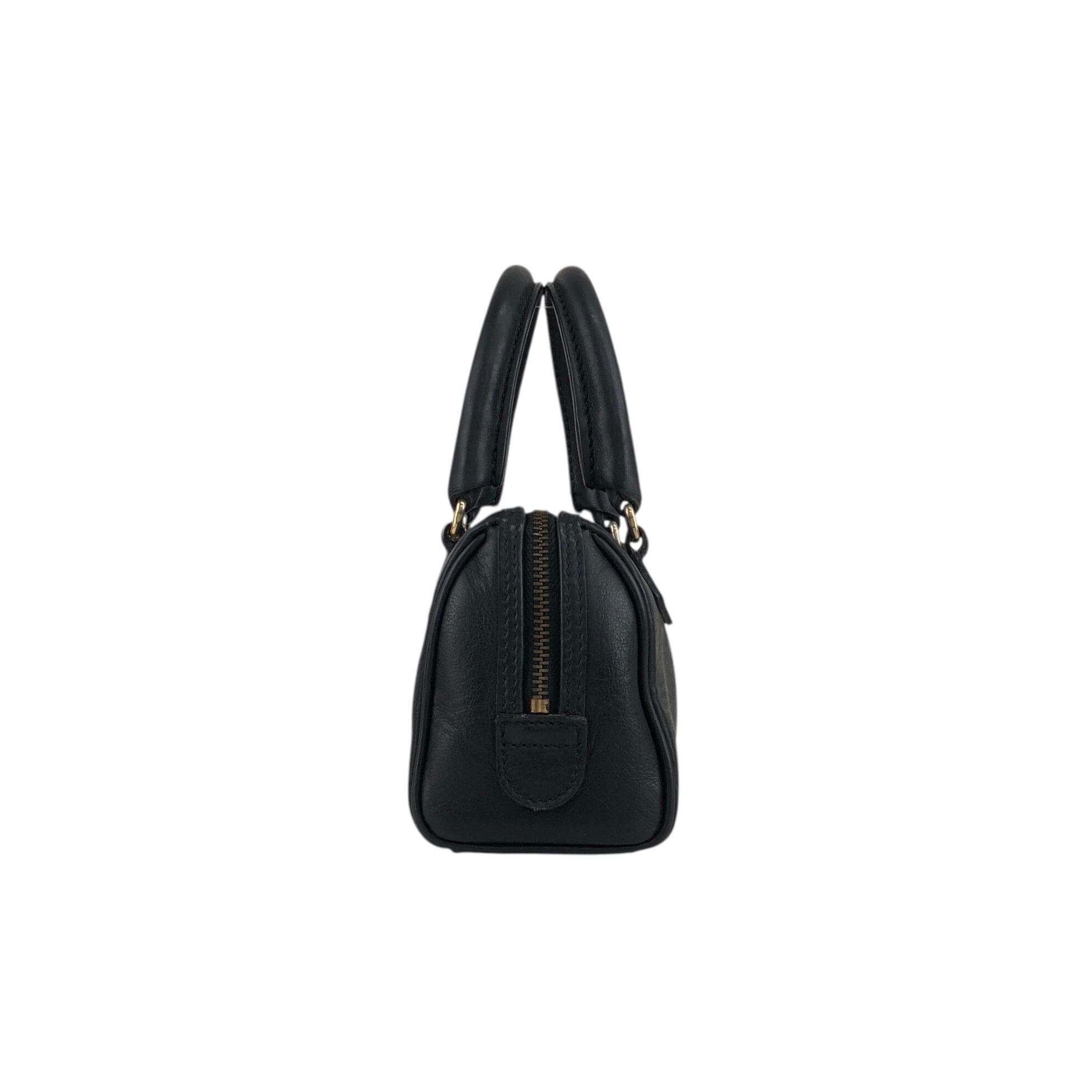 CELINE レザー　ハンドバック CELINE セリーヌ ハンドバッグ ブラック レザー 2way マイクロ ミニ