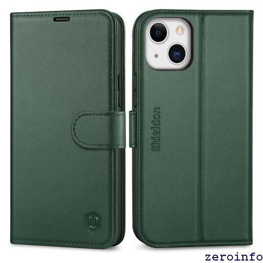 新品》 SHIELDON iPhone 13 mini ケース 手帳型 天然皮革 耐衝撃TPU 
