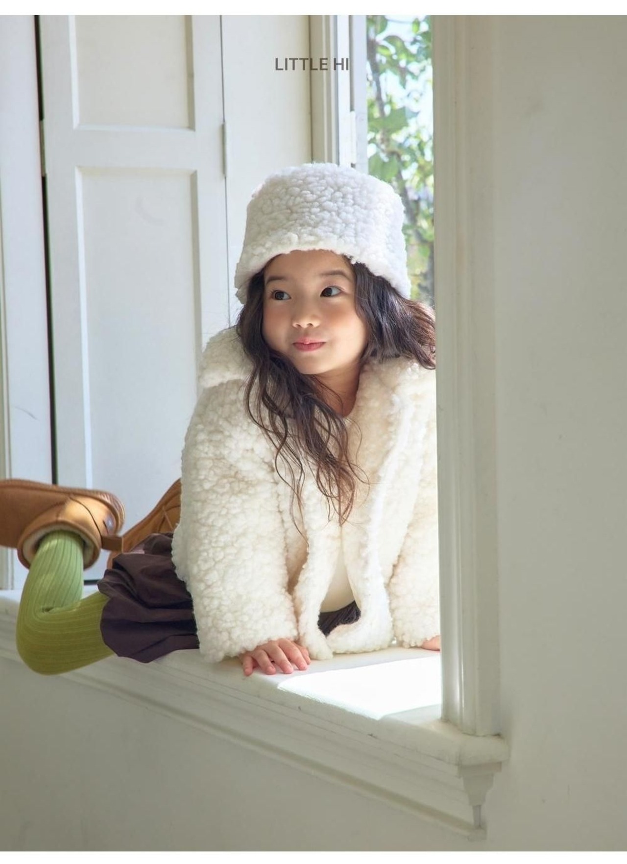 〖取寄〗韓国子供服 / 26winter / Little Hi / ビッグボア襟付きジャンパー / キッズ *XS~XL*
