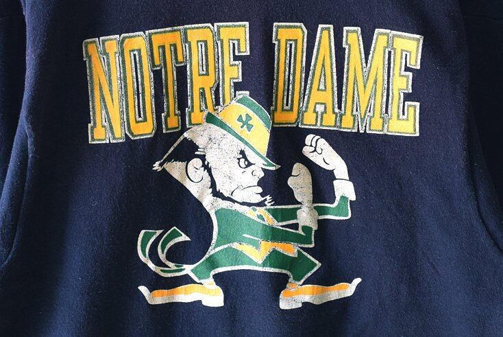 80年代 チャンピオン Champion トリコタグ NORTLE DAME ノートルダム大学 ファイティングアイリッシュ プリントTシャツ USA製 メンズM ヴィンテージ /eaa343850