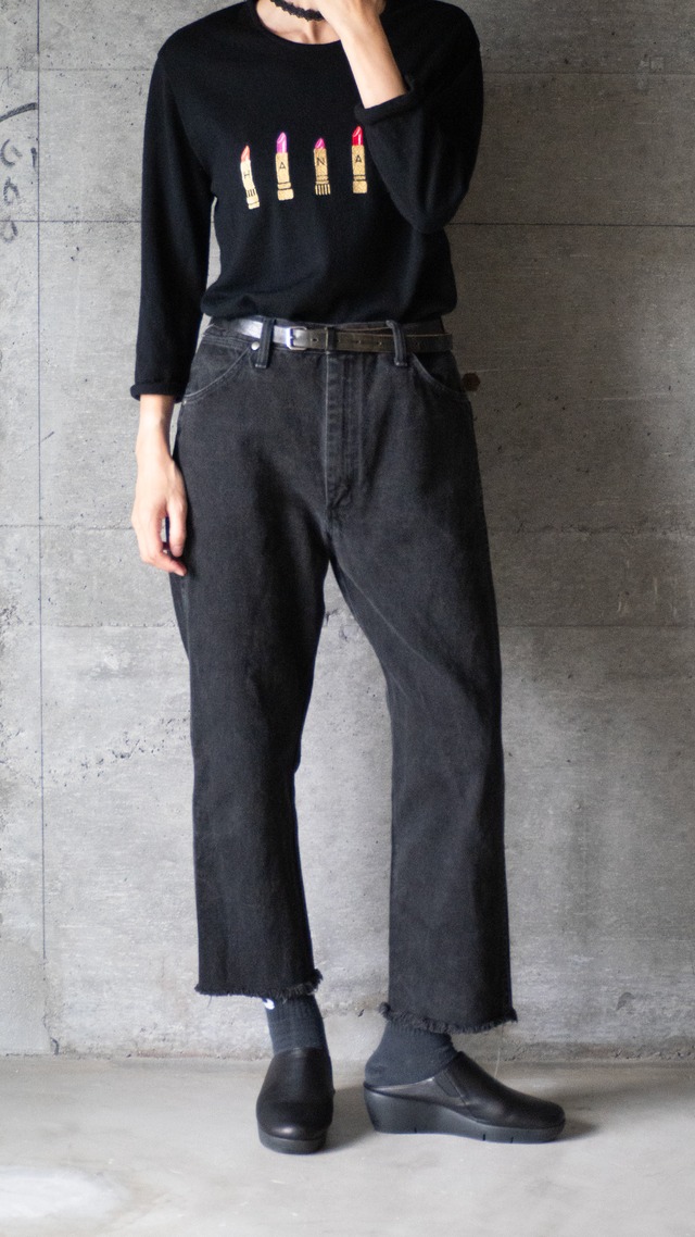 "Wrangler" 1990s Black denim cut-off pants