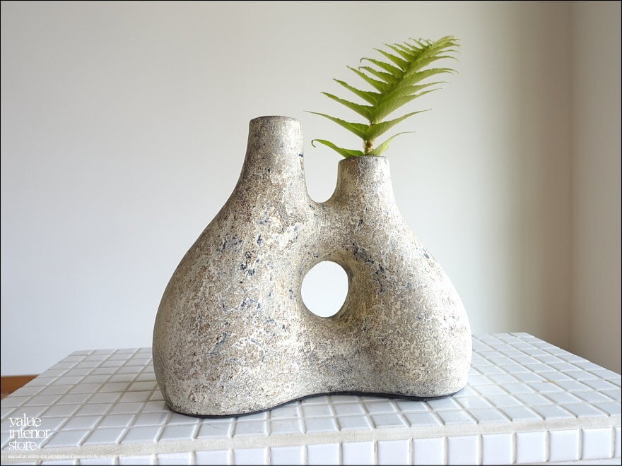 ドライフラワーベースKrub/W 花器 テラコッタ レトロ調 アンティーク調 焼き物 地中海インテリア vase