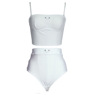 Icon bustier & shorts set -white-